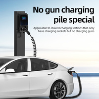 Câble de charge EV double tête Type 2 vers Type 2, spiralé, Plug and Play, pour borne de recharge sans borne de chargeur fixe, 32A 7KW OEM ODM