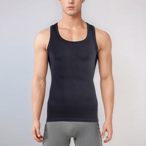 Gilet a compressione da uomo con spalline larghe corsetto Spandex modellante petto in maglia Shapers termici senza maniche per il controllo della pancia - Product Image 3