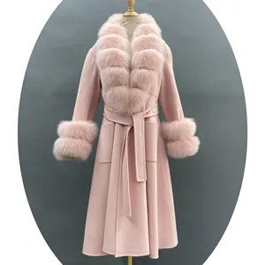 JANEFUR Mode Frauen Kaschmir mantel Langer Winter Trench Woll mantel für Damen
