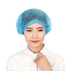 Berretto da infermiera ospedaliera JUENYA berretto da Scrub Bouffant arricciato striscia di funghi cuffie a rete per capelli PP berretto monouso pieghettato Non tessuto