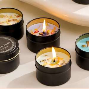 モダンクリスタル アドバンスドセンス アロマティック大豆ワックスキャンドル ドライフラワー フルーツ入りブリキ缶 誕生日 クリスマス アロマセラピー 手作り - Product Image 6