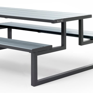 High quality waterproof outdoor plastic wood top picnic table and bench