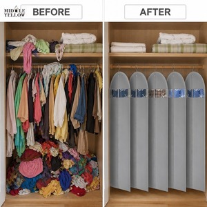 Housse de protection pour vêtements avec logo personnalisé, 65 pouces, en tissu non tissé, avec fenêtres en PVC, taille personnalisée, OEM ODM, directement de l'usine - Product Image 5