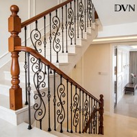 Balustres d'escalier DVN USA, balustres en métal noir antique à motifs, rampes d'escalier élégantes, piliers décoratifs en métal pour villa