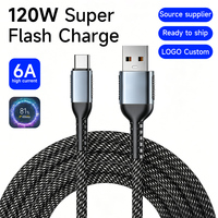 Cable de Datos USB C de 120W con Logotipo Personalizado OEM, Cable de Carga Rápida de Nailon Trenzado Resistente Tipo C para MacBook, iPad, Laptop Samsung