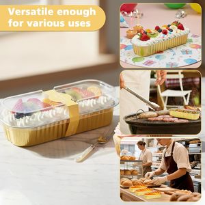 10/20/50pcs 7OZ 200ml <b>Cupcake</b> Dessert <b>Tray</b> 165x65x31mm Silver Aluminum Foil Disposable <b>Baking</b> Cups Lids No Coating Microwave - Product Image 3