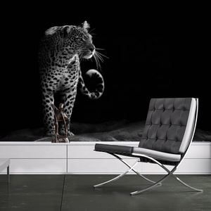 Papel pintado minimalista de animales de <span class=keywords><strong>leopardo</strong></span> 3D, Mural de pared de fondo botánico para sofá, porche, impermeable, a prueba de humedad, antiestático - Product Image 3