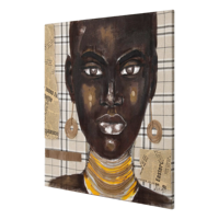 Gros Art Africain Femme Noire Peinture À L'huile sur Toile Peint À La Main Mur Art Photo pour Salon
