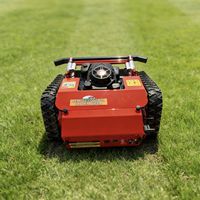 Mesin Pemotong Rumput Robot Cerdas Kendali Jarak Jauh untuk Lereng Terjal, Mesin 2-Tak Kelas Industri, Pemotong Rumput Taman Beroda Rantai yang Dioperasikan dari Jarak Jauh