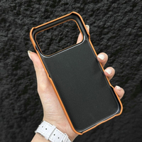 Étui en cuir et nylon pour iPhone 17 Air 16 15 14 Plus 13 12 Pro Max, coque antichoc mate sans cadre avec refroidissement intégré