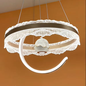 2026 moderno lujo onda acrílico círculo colgante luz <span class=keywords><strong>Lampars</strong></span> Tricolors nuevo pequeño candelabro colgante para el hogar onda decorativa - Product Image 2