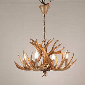 Keukenbalken Hert Hoorn Vorm Industriële Vintage Hanger Lichtbruine Hars Hanglamp Loft Retro Traditionele Gewei Kroonluchter - Product Image 4