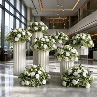 Set Rangkaian Bunga Kolom Pernikahan Mawar Putih Buatan dengan Gypsophila