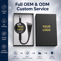 Cadeaux promotionnels d'entreprise en gros, câble USB portable moderne, boîte cadeau personnalisable, impression UV, logo personnalisé, souvenirs