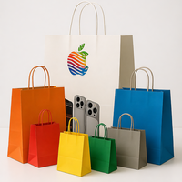 Sacs en kraft écologiques personnalisés pour accessoires mobiles, emballage d'écouteurs, sacs cadeaux de luxe en forme de cœur, échantillon de logo prêt à l'emploi