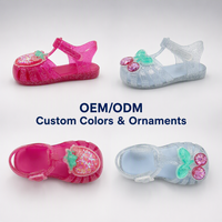 2026 Nieuwe Aanwinst Fruitprint Kinderen PVC Jelly Sandalen Groothandel Roze Glitter Kinderen Romeinse Sandalen Ademend Schoeisel