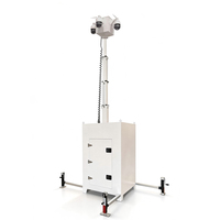 Tour de surveillance mobile compacte avec mât de 6 m, couleur optionnelle, pour la sécurité des chantiers de construction