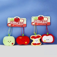 Porte-clés mignon en peluche en forme de pomme, pendentif doux pour sac, breloques pour femmes, couples, cadeau de mariage et articles décoratifs en gros
