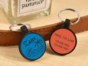 세련된 사용자 정의 QR 코드 라운드 실리콘 애완 동물 태그 내구성 조각 인쇄 이름 ID 목걸이 동물 패턴 레이스 장식 - Product Image 2