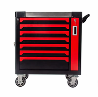 Servante d'Atelier Rouge en Acier Verrouillable à Sept Tiroirs, Ensemble d'Outils Robuste 279 Pièces, pour Réparation Automobile et Atelier OEM/OBM