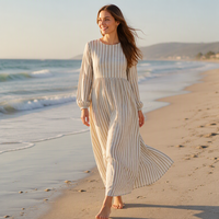 Tissu en lin rayé teint en fil, écologique et luxueux, pour chemise de cérémonie