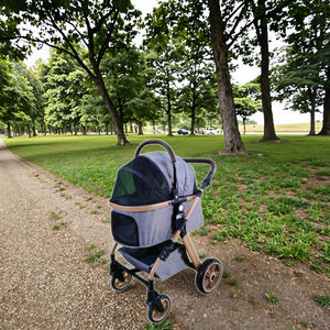 Meiweipet Tube en aluminium pour <span class=keywords><strong>chien</strong></span> chariot pour animaux de compagnie 600D tissu haute résistance Nylon maille voiture <span class=keywords><strong>panier</strong></span> séparation conception Push/Lift <span class=keywords><strong>panier</strong></span> pliable - Product Image 6