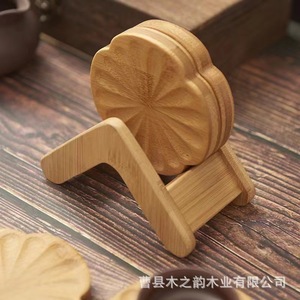 Juego de Posavasos de Bambú para Té Kung Fu, Forma Irregular, Antideslizante, de Madera Maciza, para Tazas de Café, para la Hora del Té - Product Image 3
