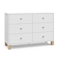Commode blanche à 6 tiroirs pour chambre d'enfant Commode table à langer en bois pour bébé