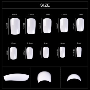500 faux ongles carrés longs en ABS, couvrance totale, sans trace, pour extension d'acrylique et manucure - Product Image 4