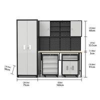 Armoire à outils de garage modulaire en acier galvanisé JZD, chariot à 5 tiroirs personnalisable OBM, capacité de charge de 300 kg, design moderne