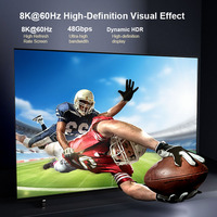 Câble de jeu HDTV OEM en PVC ultra fin 8K HD, flexible et mince, 60Hz 48Gbps pour 2.1, pour moniteur/projecteur