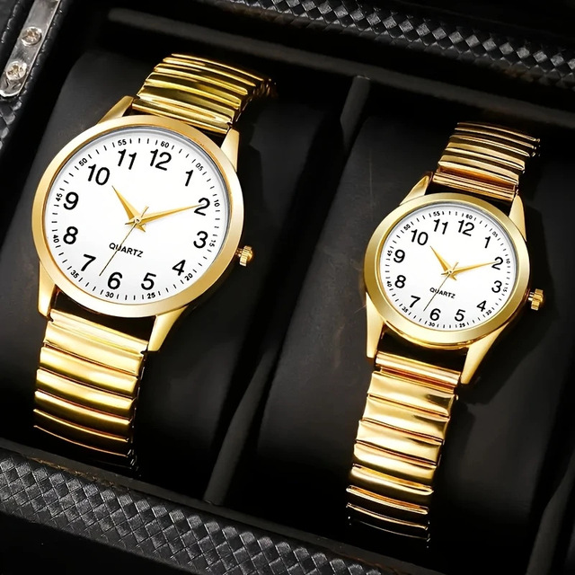 Hot Selling Fashion Classic Large Plate Quartz Watch Elastic Watch Clothing Time Clock and Pair Wrist Watches