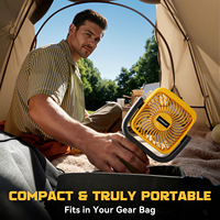 Ventilateur à pince sans fil de 4 pouces pour batterie 20V, 3 vitesses, rotation à 360 degrés, faible bruit 40dB, pour chantier, camping, tente