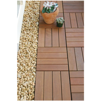 Dalles de terrasse composites WPC co-extrudées modernes 30x30cm (11,8''x11,8'') – Lot de 11 pièces – Revêtement de sol extérieur en bois-plastique brossé PVC