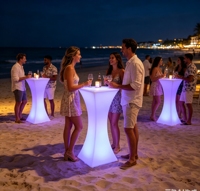 Table haute moderne CAIQI à LED rechargeable, lumineuse, étanche, pour discothèque, plage, hôtel, sous-sol