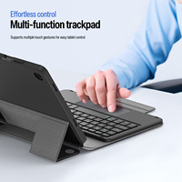 Étui clavier sans fil pour Samsung Galaxy A11 Plus avec pavé tactile multipoint et support magnétique détachable