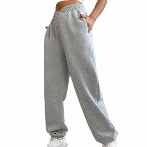 Pantalons de jogging pour femmes sur mesure OEM avec poche oblique, taille mi-haute, coton confortable, ample, décontracté, pantalon de survêtement - Product Image 4