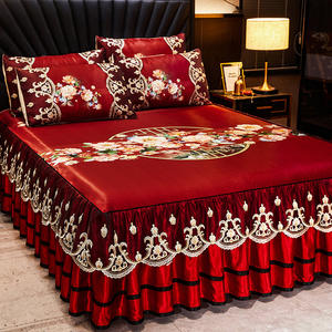 Juego de Ropa de Cama Nórdica con Falda de Cama con Estampado de Volantes, Cubrecolchón Acolchado, Funda de Salón, Sábanas Ajustables, <span class=keywords><strong>Colchas</strong></span> - Product Image 5