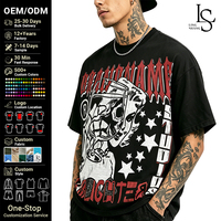 T-shirt oversize à motif étoile et lettres gothiques, épaules tombantes, décontracté, mode streetwear pour homme, t-shirt graphique oversize