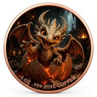 Pièce de monnaie double face 3D en cuivre fin 999, motif Dragon Western, haute définition, colorée UV, 1 oz et 5 oz, cadeau pour les amateurs de dragons