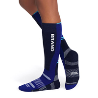 Chaussettes en laine personnalisées à compression pour le ski et le snowboard, pour hommes et femmes, avec bordure hautement élastique, chaussettes de ski personnalisées, chaussettes hautes jusqu'au genou