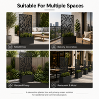 Grand bac à plantes en aluminium de style australien avec treillis métallique, clôture de jardin durable et écran d'intimité, personnalisable OEM ODM