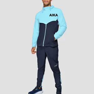 Hot Sales Custom Tracksuit High Quality Custom Reflective Logo Neon Sky Mixed Midnight Blue Tracksuits Sportswear For Mens