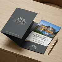 Carpeta de Presentación Inmobiliaria Personalizada con Bolsillo para Folletos de Propiedades, Kits de Venta y Documentos de Proyecto