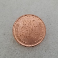 Réplique de la pièce de monnaie américaine en laiton d'un cent Lincoln de 1909, version VDB, pour accessoires de tournage de films et de spectacles