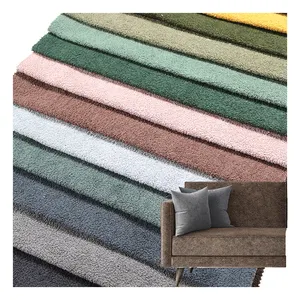 Multicolor Customized 100% Polyester Teddy Velvet Sofa Upholstery Fabric For Furniture Plain Furniture Fabric