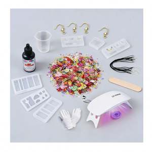 Kit de Creación de Joyería Artística de Resina, Resina Transparente de Curado Rápido, Luz UV Portátil, Moldes de Silicona para Manualidades, Llaveros y Modelos - Product Image 1