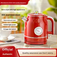 Bouilloire Universelle Sans Fil en Acier Inoxydable et Verre Borosilicate, Capacité 1,5 L, Chauffage 2-en-1, Pour Usage Domestique