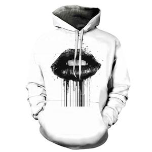 เสื้อฮู้ดพิมพ์ลายริมฝีปากการ์ตูนญี่ปุ่น,สเวตเตอร์สวมหัวมีกระเป๋าจิงโจ้สำหรับใส่คอสเพลย์<span class=keywords><strong>3D</strong></span> - Product Image 2