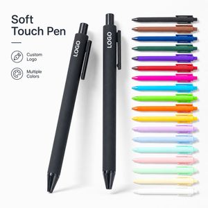 Custom Plastic Ball <b>Pen</b> Click Ballpoint <b>Pen</b> Soft <b>Touch</b> Matte Barrel <b>with</b> Logo Printing Promotional Gift Wholesale Supplier - Product Image 1